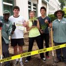 Library lawn conversion project participants